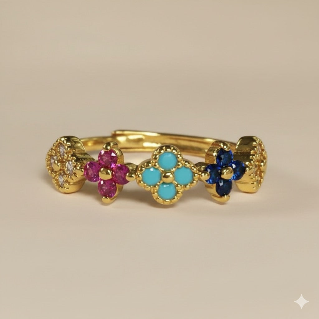 Real gold plated multi Color ring