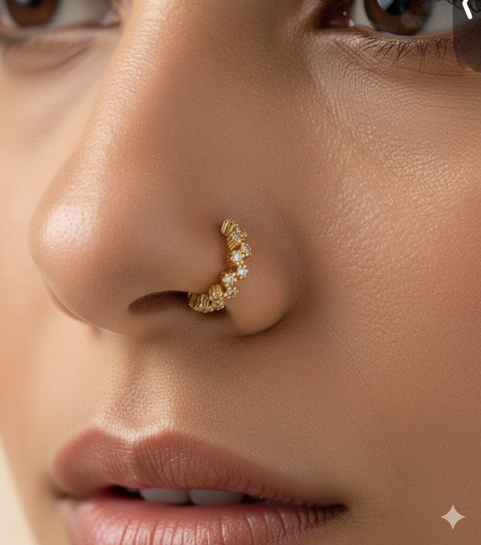 Gold plated nose ring