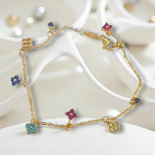 Clover gem bracelet Gold plated