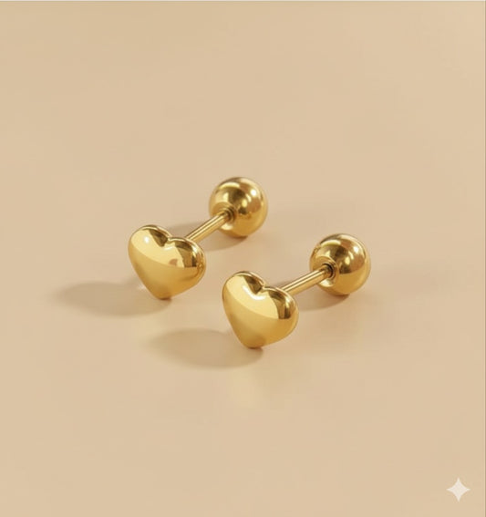 Real gold plated heart earrings