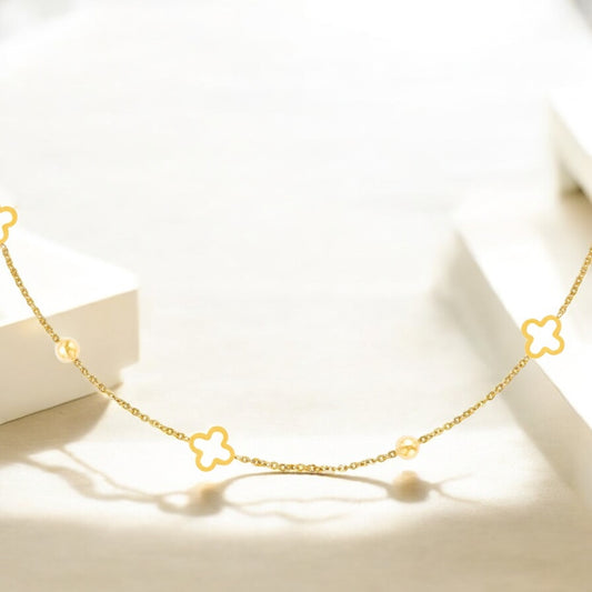 18k gold plated Open clover necklace
