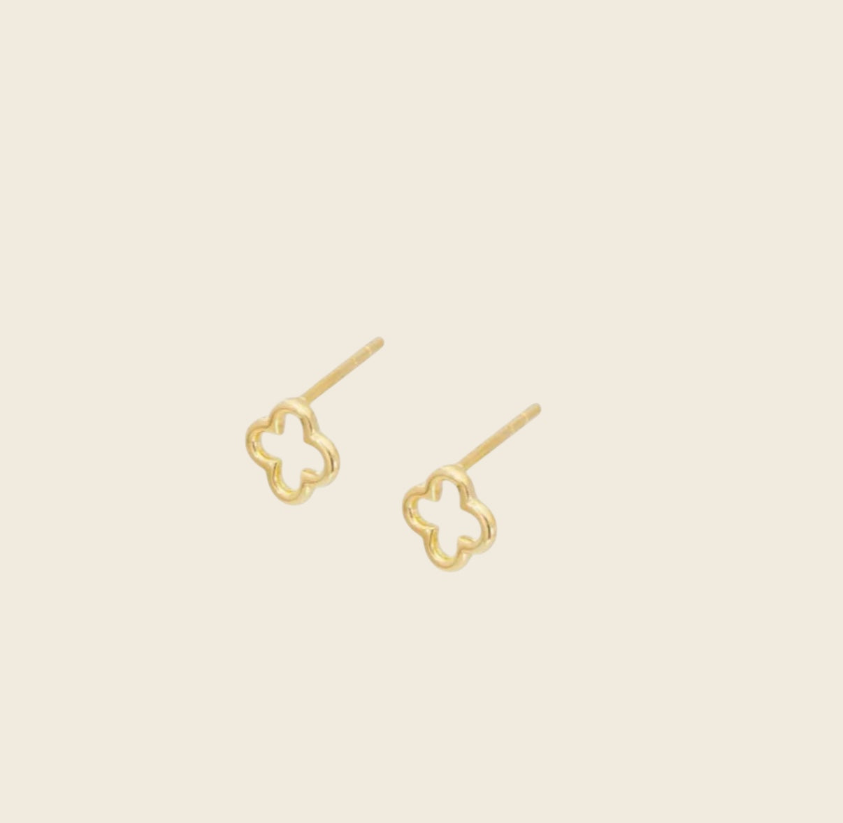 18k gold plated Open clover earrings