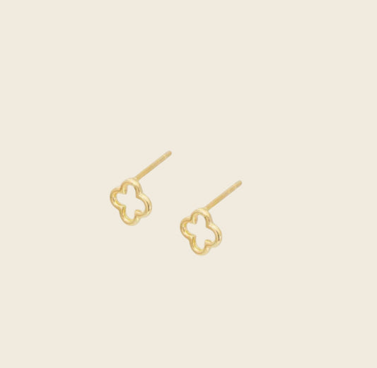 18k gold plated Open clover earrings