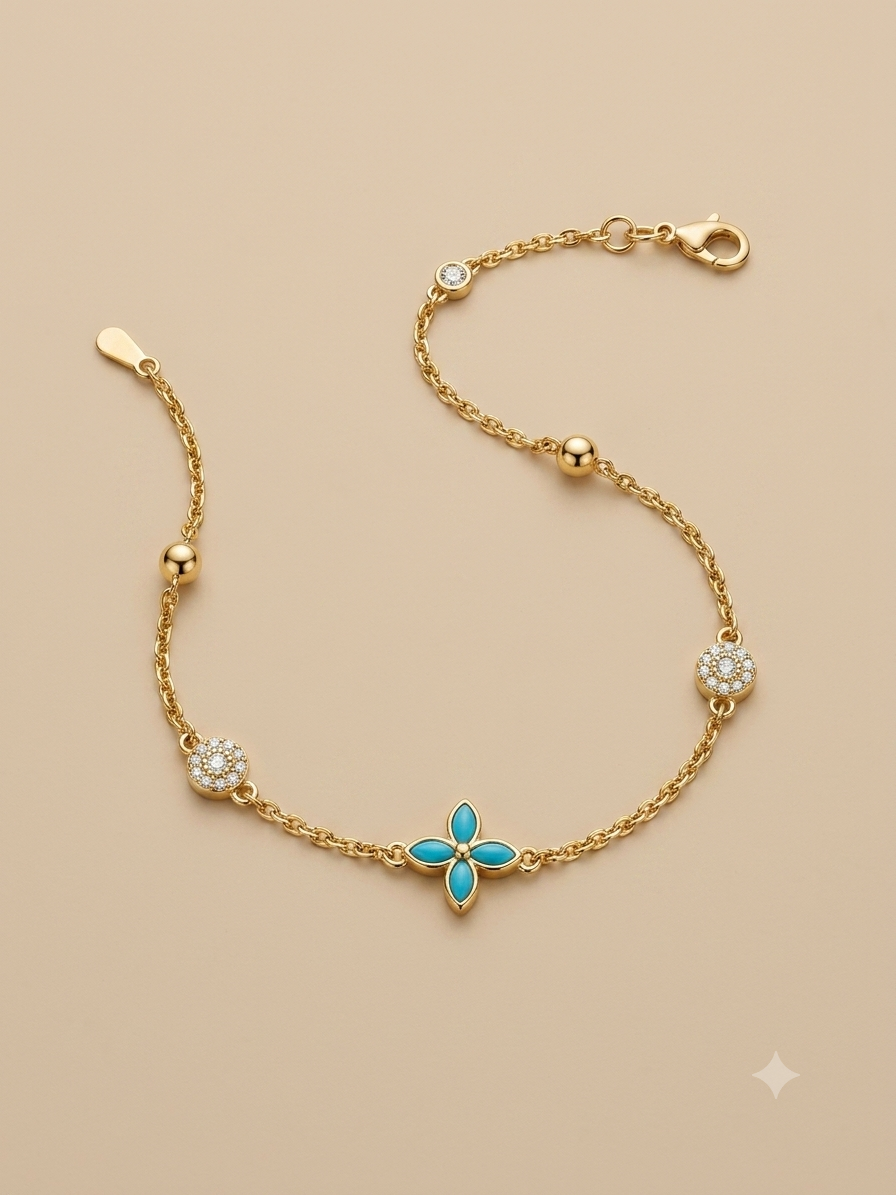Gem gold plated bracelet